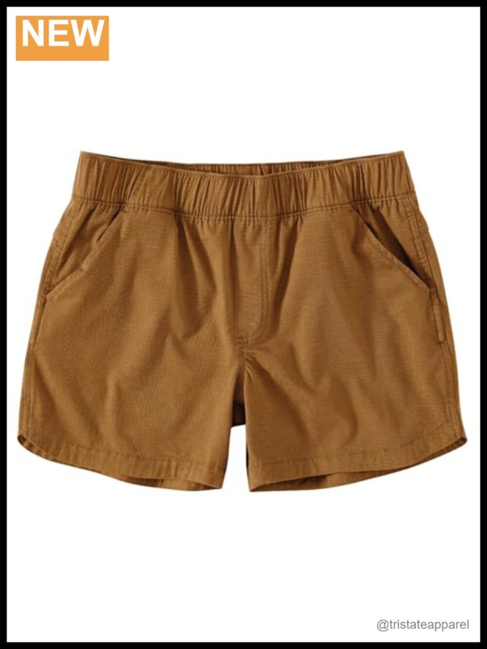 Relaxed Fit Ripstop Work Short Elastic Waist Drawcord Wicking Stretch
